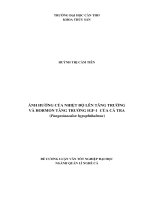 ảnh hưởng của nhiệt độ lên tăng trưởng và hormon tăng trưởng igf1 của cá tra (pangasianodon hypophthalmus)