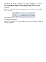 Lý thuyết. Trường hợp bằng nhau thứ hai của tam giác cạnh - góc - cạnh(c.g.c)