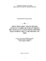 phân tích thực trạng rủi ro lãi suất và hiệu quả quản trị rủi ro lãi suất của ngân hàng thương mại cổ phần việt á chi nhánh cần thơ