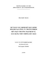 kế toán xác định kết quả kinh doanh tại công ty trách nhiệm hữu hạn thương mại dịch vụ xây dựng viễn thông duy bảo