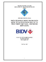 phân tích hoạt động thanh toán quốc tế tại ngân hàng đầu tư và phát triển việt nam – chi nhánh kiên giang