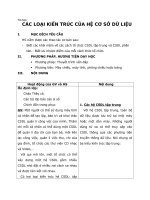 Tin học các LOẠI KIẾN TRÚC của hệ cơ sở dữ LIỆU 