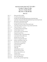 Phân phối chương trình ngữ văn lớp 9 