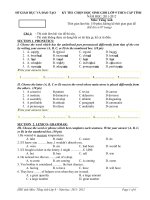 Đề thi sô 2 HSG THCS môn tiếng anh có đáp án năm 2011 2012 (chuan) 