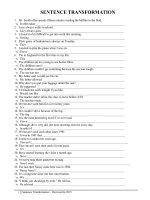Sentence transformation for GCSE