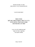 phân tích kết quả hoạt động cho vay của ngân hàng tmcp quân đội chi nhánh cần thơ