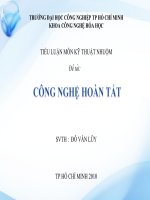 TIỂU LUẬN MÔN KỸ THUẬT NHUỘM
