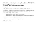 Lý thuyết phản ứng trao đổi ion trong dung dịch các chất điện li.