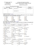 Đề thi tuyển sinh lớp 10 chuyên anh năm học 11 12 