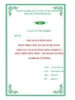 Một số giải pháp nhằm hoàn thiện công tác quản trị nguồn nhân lực tại ngân hàng nông nghiệp và phát triển nông thôn   chi nhánh tân bình