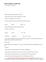 Lý thuyết Luyện tập Tính chất của kim loại kiềm, kim loại kiềm thổ và hợp chất của chúng