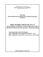 Một số biện pháp chỉ đạo hoạt động ngoài giờ lên lớp của Phó Hiệu trưởng Trường PTDTNT Huyện Đà Bắc  Tỉnh Hòa Bình