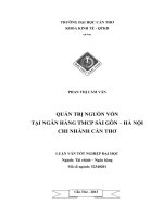 quản trị nguồn vốn tại ngân hàng tmcp sài gòn – hà nội chi nhánh cần thơ