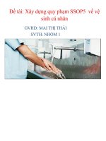 Bài thuyết trình xây dựng quy phạm SSOP5 về vệ sinh cá nhân