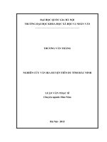 Nghiên cứu văn bia huyện tiên du tỉnh bắc ninh  luận văn ths  hán nôm 