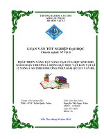 Phát triển năng lực sáng tạo của học sinh khi giảng dạy chương 1. Động lực học vật rắn vật lí 12 nâng cao theo phương pháp giải quyết vấn đề.