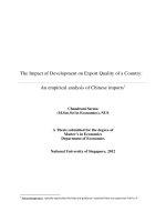 The impact of development on the export quality of a country an empirical analysis of chinese imports 