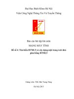 Tìm hiểu HTML5 và xây dựng một trang web đơn giản bằng HTML5