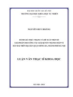 Đánh giá thực trạng và đề xuất một số giải pháp cho công tác giải quyết tranh chấp về đất đai trên địa bàn quận đống đa, thành phố hà nội