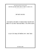 Xây dựng, tổ chức và khai thác nguồn tin điện tử tại thư viện đại học y tế công cộng 