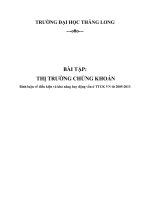 BÀI TẬP THỊ TRƯỜNG CHỨNG KHOÁN
