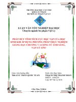 phát huy tính tích cực học tập của học sinh khi áp dụng phương pháp thực nghiệm giảng dạy chương 7. lượng tử ánh sáng, vật lý 12nc