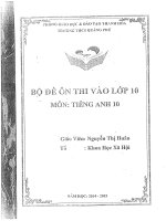 TUYỂN tập bộ đề ôn THI TIẾNG ANH vào lớp 10 