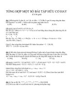 Bài tập hóa hữu cơ hay có lời giải