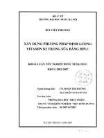 Xây dựng phương pháp định lượng vitamin d2 trong sữa bằng HPLC