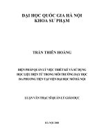Biện pháp quản lý việc thiết kế và sử dụng học liệu điện tử trong môi trường dạy học đa phương tiện tại viện đại học mở hà nội 