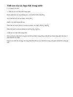 Lý thuyết Độ tan của một chất trong nước.