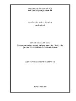 Ứng dụng công nghệ thông tin vào công tác quản lý tài chính ở tỉnh hà giang 