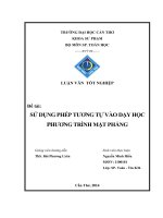sử dụng phép tương tự vào dạy học phương trình mặt phẳng