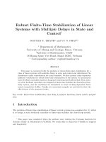 Robust FiniteTime Stabilization of Linear Systems with Multiple Delays in State and Control