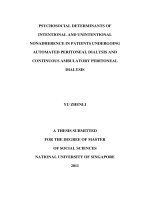 PSYCHOSOCIAL DETERMINANTS OF INTENTIONAL AND UNINTENTIONAL NONADHERENCE IN PATIENTS UNDERGOING AUTOMATED PERITONEAL DIALYSIS AND CONTINUOUS AMBULATORY PERITONEAL DIALYSIS 