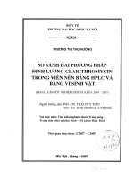 So sánh hai phương pháp định lượng clarithromycin trong viên nén bằng HPLC trong viên nén bằng HPLC và bằng vi sinh vật