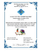 định hướng hành động nhận thức của học sinh khi áp dụng phương pháp giải quyết vấn đề giảng dạy chương 5. dòng điện xoay chiều, vật lý 12 nâng cao