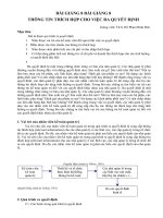 Bài giảng kế toán quản trị bài GIẢNG 8 THÔNG TIN THÍCH hợp CHO VIỆC RA QUYẾT ĐỊNH 