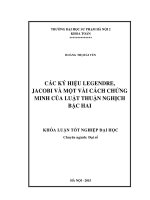 Các ký hiệu legendre, jacobi và một vài cách chứng minh của luật thuận nghịch bậc hai 