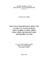 phân tích tình hình huy động vốn và cho vay tại ngân hàng nông nghiệp và phát triển nông thôn chi nhánh ô môn thành phố cần thơ