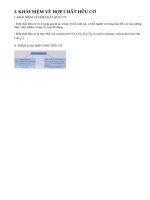 Lý thuyết khái niệm về hợp chất hữu cơ và hoá học hữu cơ