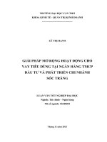 giải pháp mở rộng hoạt động cho vay tiêu dùng tại ngân hàng tmcp đầu tư và phát triển chi nhánh sóc trăng