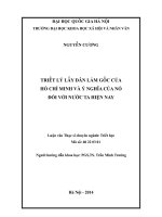 Triết lý lấy dân làm gốc của hồ chí minh và ý nghĩa của nó đối với nước ta hiện nay 
