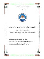 Báo cáo thực tập tốt nghiệp tại Phòng GDĐT Huyện Nho Quan Tỉnh Ninh Bình