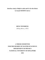 Interface study of high k oxide and ge for the future ge based MOSFET device 