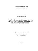 phân tích tình hình cho vay của ngân hàng chính sách xã hội chi nhánh huyện phụng hiệp