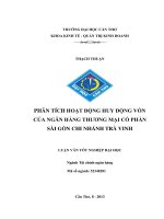 phân tích hoạt động huy động vốn của ngân hàng thương mại cổ phần sài gòn chi nhánh trà vinh