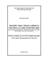 Tìm hiểu thực trạng chính tả viết hoa của học sinh tiểu học qua khảo sát khối lớp 4, 5 trường tiểu học xuân hòa, thị xã phúc yên, tỉnh vĩnh phúc