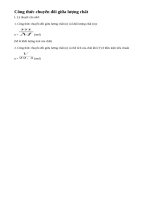 Lý thuyết Chuyển đổi giữa khối lượng thể tích và lượng chất.