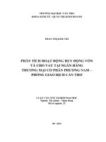 phân tích hoạt động huy động vốn và cho vay tại ngân hàng thương mại cổ phần phương nam – phòng giao dịch cần thơ